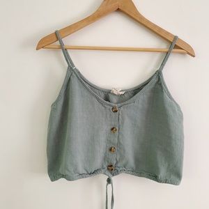 Button Front/ Tie Front Crop Top